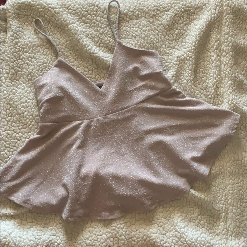 Spaghetti strapped peplum top